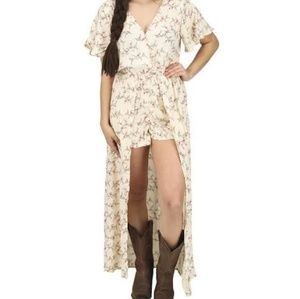 Floral high low romper